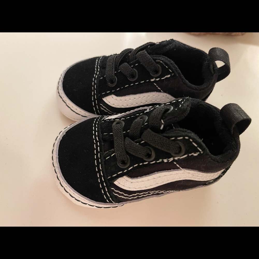 Vans Old Skool Infant Crib Shoes Black/True White